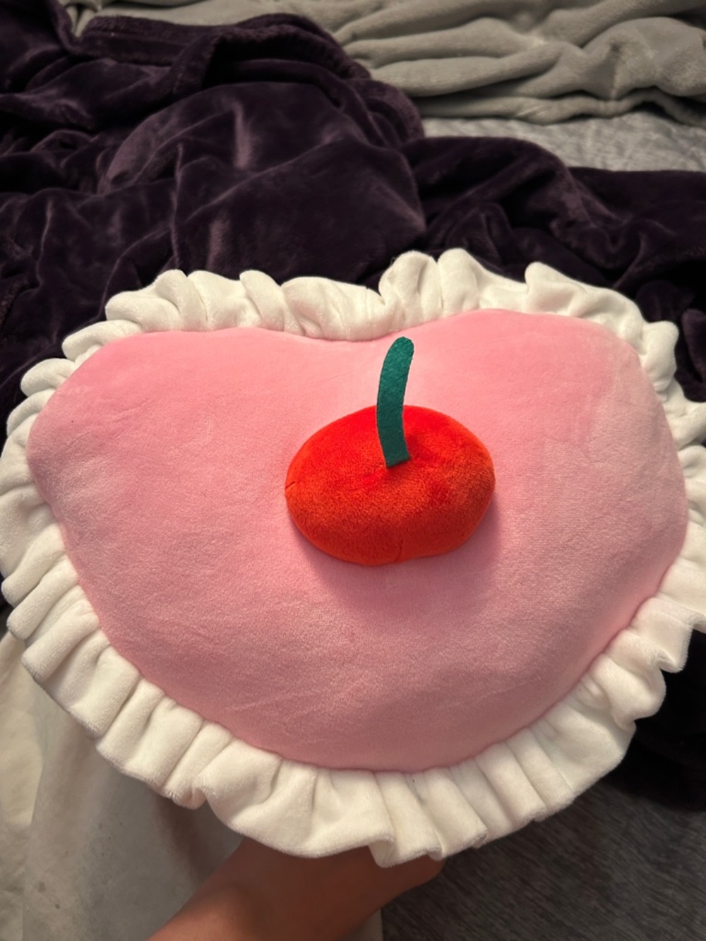 Cake Pink Plush Strawberry Cake with White Ruffle - Picture 2 of 5
